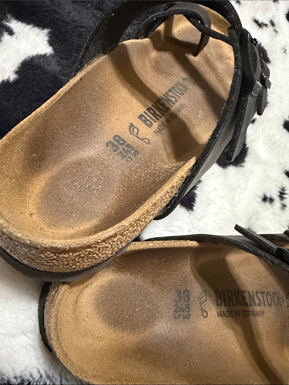 Birkenstock Black Leather Two-Strap Slide Sandals - Picture 5 of 5